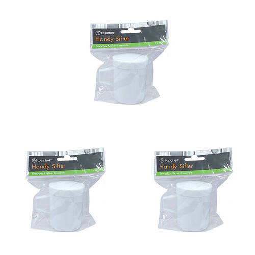 3PK Topchef Handy Flour Sifter Kitchen Baking Utensil 7x8.5cm White