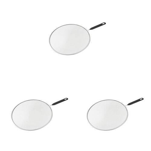 3PK Topchef Round Mesh Cooking Splatter Screen Guard 28cm Silver/Black
