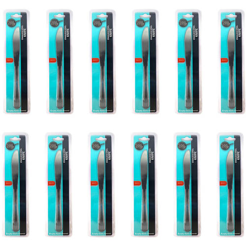 12x 2pc Topchef Stainless Steel Table Knife Cutlery Set 20.5cm Silver