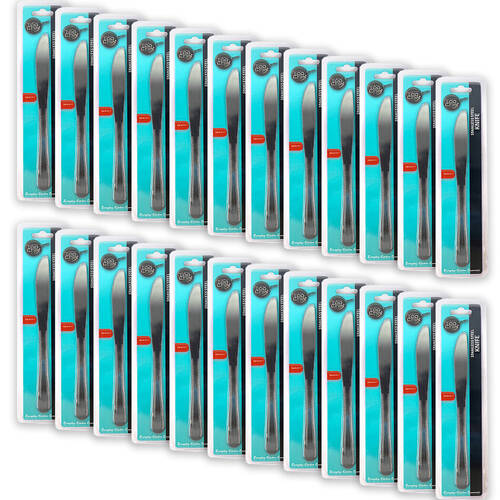 24x 2pc Topchef Stainless Steel Table Knife Cutlery Set 20.5cm Silver