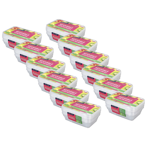 12x 6pc Topchef 500ml Rectangle Food Storage Container w/Lid