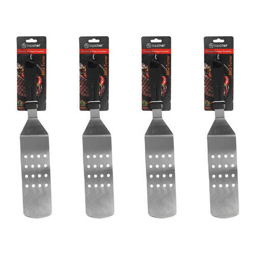 4PK Topchef Stainless Steel Jumbo Barbeque Turner Spatula Black/Silver