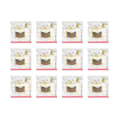 12PK Topchef Cake Box See Through Assorted Black/White 26x26x18