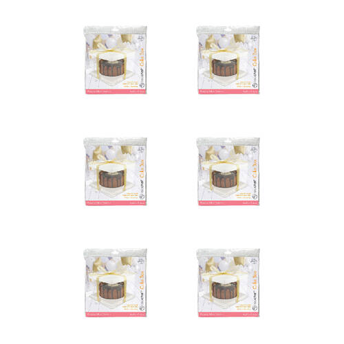 6PK Topchef Cake Box See Through Container Assorted 22x22x16