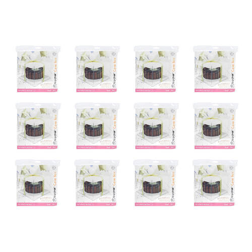 12PK Topchef Cake Box See Through Assorted 18x18x13 - Black/White