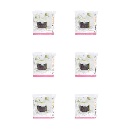 6PK Topchef Cake Box See Through Assorted 18x18x13 - Black/White