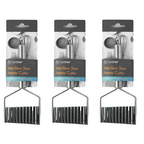 3PK Topchef Stainless Steel Potato Cutter Kitchen Utensil 20cm Silver