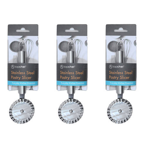 3PK Topchef Stainless Steel Pastry Slicer Kitchen Utensil 19cm Silver