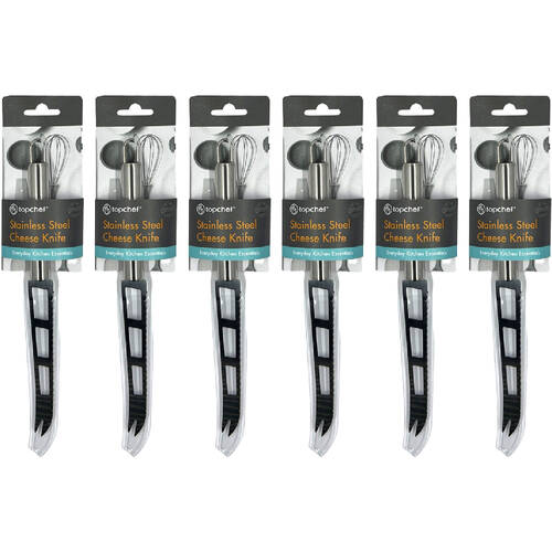 6PK Topchef Stainless Steel Cheese Knife Kitchen Utensil 25.5cm Silver