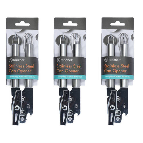 3PK Topchef Stainless Steel Can Opener Kitchen Utensil 19cm Silver