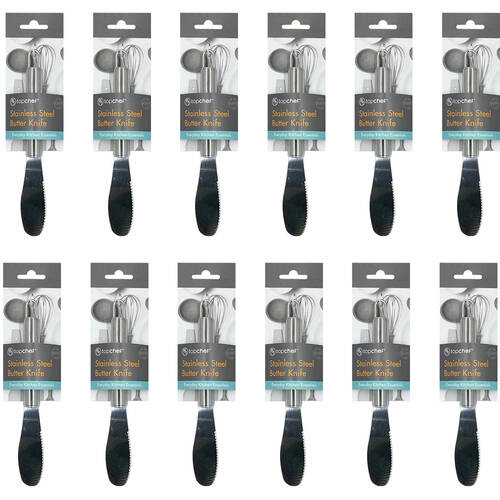 12PK Topchef Stainless Steel Butter Knife Kitchen Utensil 21cm Silver