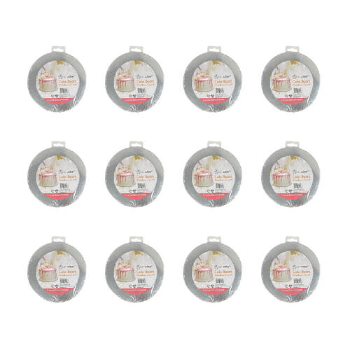 24pc Topchef 20cm Round Cake Board Baking Accessory - Grey