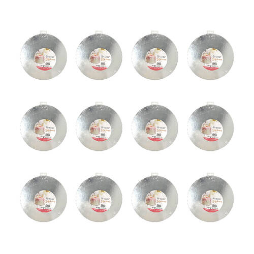 12PK Topchef 30cm Round Cake Board Baking Accessory - Grey