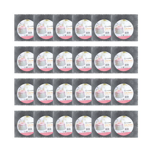 48pc Topchef 20cm Square Cake Board Baking Accessory - Grey