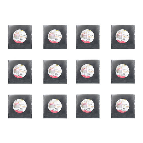 24pc Topchef 25cm Square Cake Board Baking Accessory - Grey