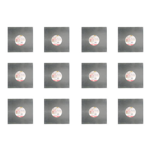 12PK Topchef 35cm Square Cake Board Baking Accessory - Grey