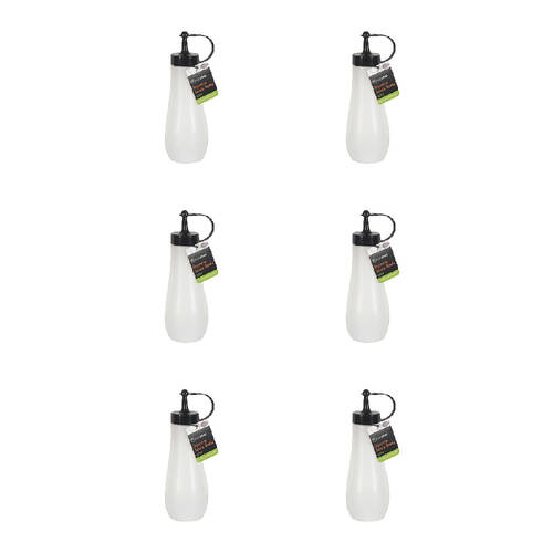 6PK Topchef Squeezable Sauce Bottle 360ml Condiment Dispenser - White