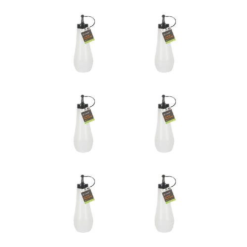 6PK Topchef Squeezable Sauce Bottle 480ml Condiment Dispenser - White