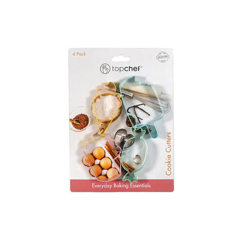 4pc Topchef Stainless Steel Cookie/Pastry Cutter Set - Dessert