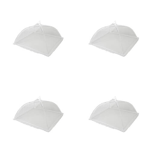 4x TopChef Plastic Mesh Food Cover Tent 1240x40cm - White