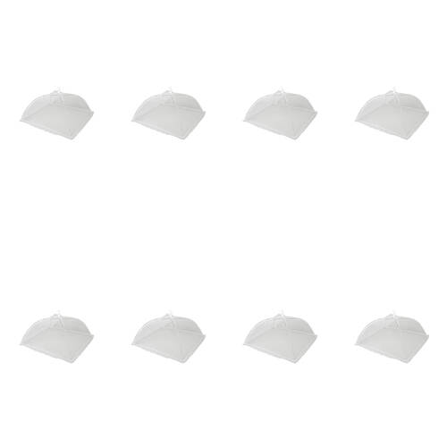 8x TopChef Plastic Mesh Food Cover Tent 1240x40cm - White