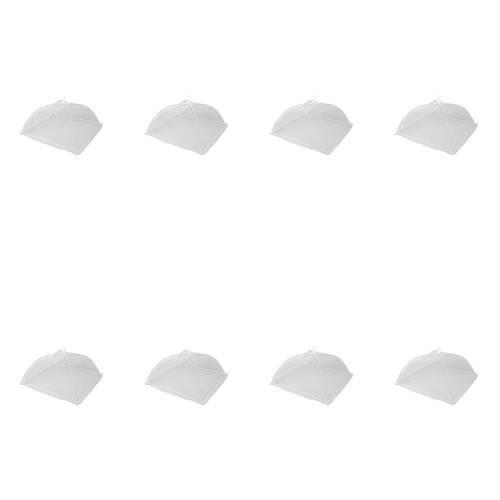 8x TopChef Plastic Mesh Food Cover Tent 1245x45cm - White