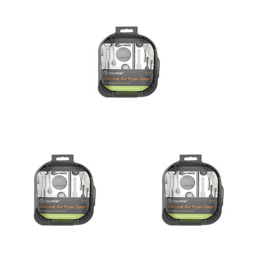 3PK Topchef Non Stick Silicone Air Fryer Liner Square 16cm
