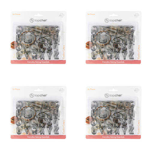 104pc Topchef Stainless Steel Alphabet Cookie Pastry Cutter Set