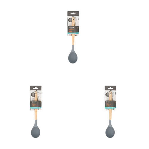 3PK Topchef Non Stick Silicone Serving Soup Ladle w/ Wood Handle