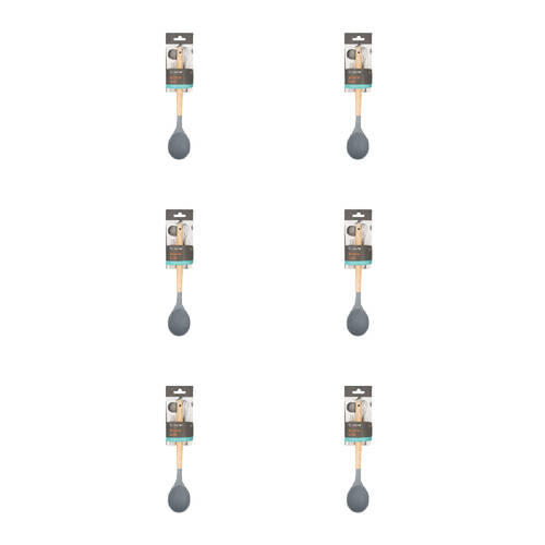 6PK Topchef Non Stick Silicone Serving Soup Ladle w/ Wood Handle