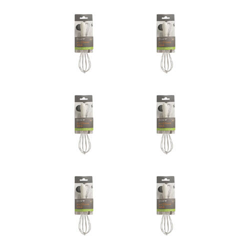 6PK Topchef Non Stick Compact Mini Silicone Whisk Food Grade - White