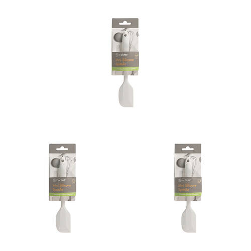 3PK Topchef Compact Non Stick Mini Silicone Spatula - White