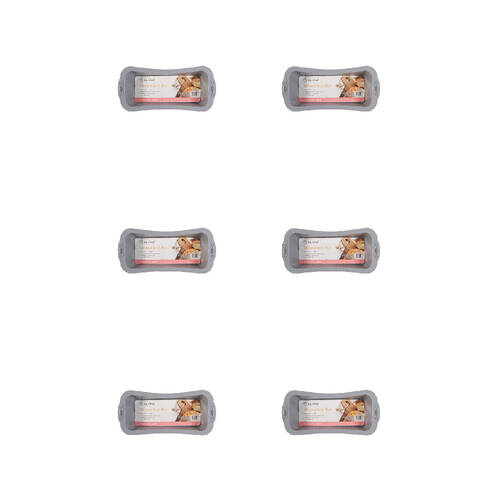 6PK Topchef Silicone Flexible Loaf Tray 25.5x13cm - Grey