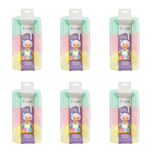 6PK Topchef Pastel Silicone Heat Resistant Baking Pan - Loaf Cotton Candy