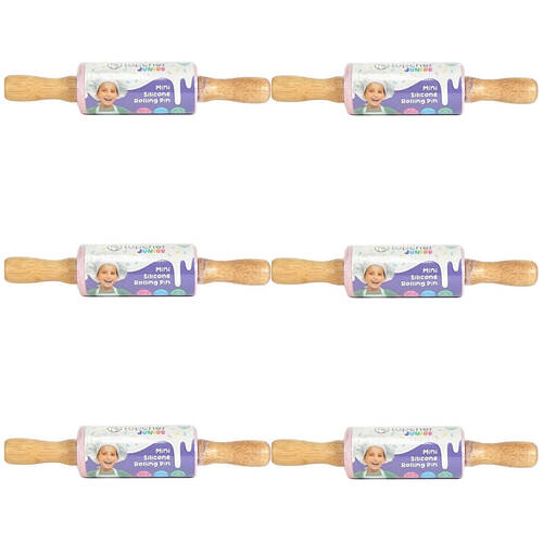 6PK Topchef Silicone/Bamboo Mini Rolling Pin Kids Baking Utensil Set Assorted