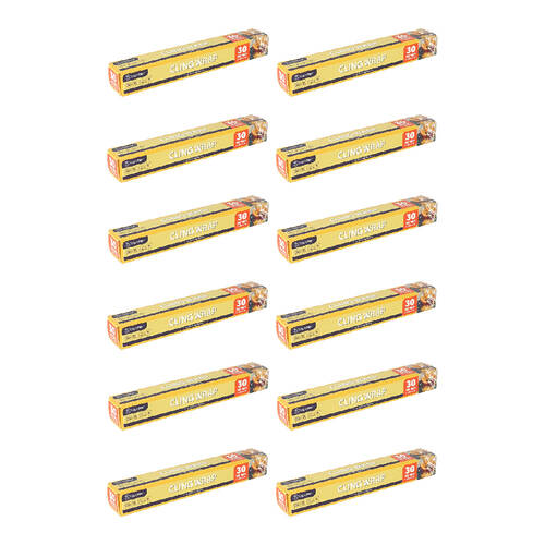 12PK Topchef Cling Wrap 30m Roll Food Storage Plastic Wrap