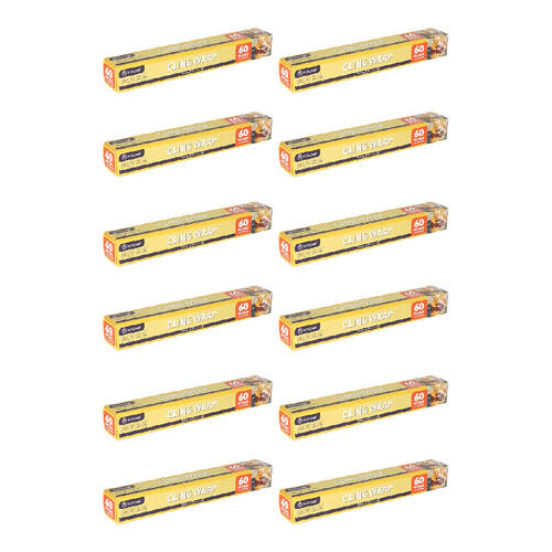 12PK Topchef Cling Wrap 60m Roll Food Storage Plastic Wrap
