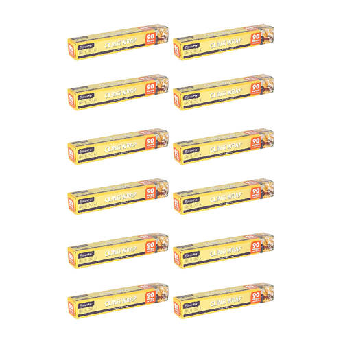 12PK Topchef Cling Wrap 90m Roll Food Storage Plastic Wrap