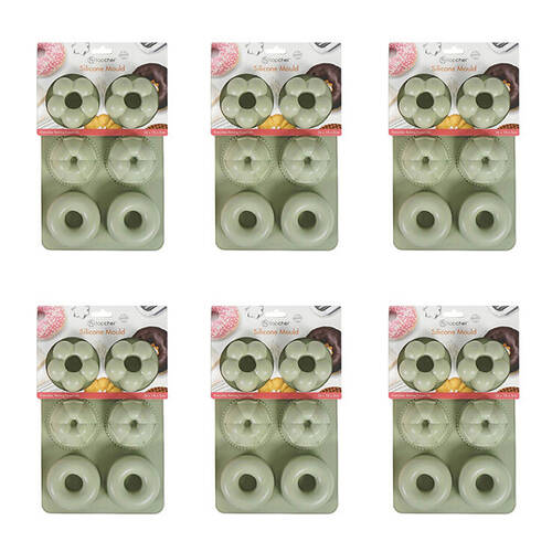 6x 6pc Topchef Silicone Heat Resistant Mould 26x18cm Shapes Assorted