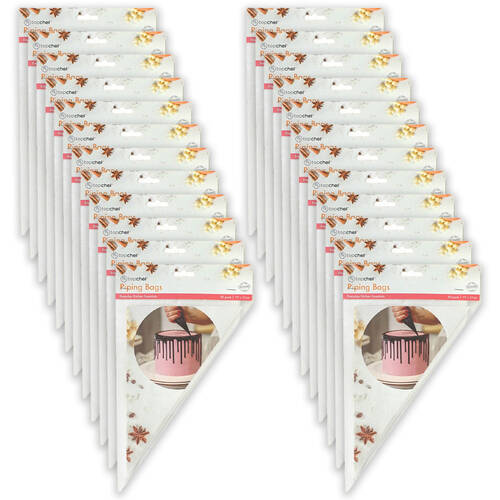 24x 50pc Topchef Disposable Cake Decorating Piping Bags Set 31x19cm Clear