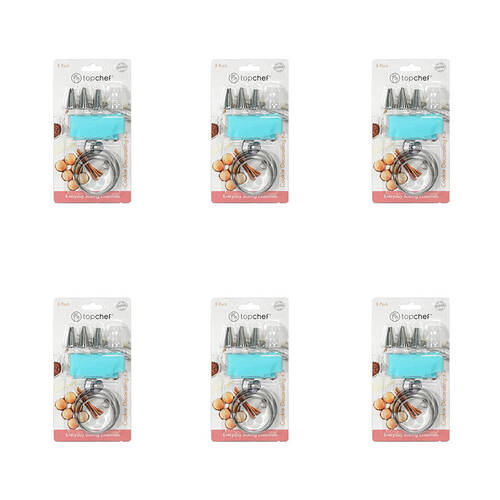 6x 8pc Topchef Reusable Silicone Cookie Decorating Baking Kit Assorted