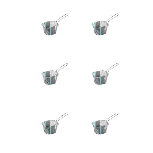 6PK Topchef Stainless Steel Mini Chip Serving Basket Snack Serving Tray