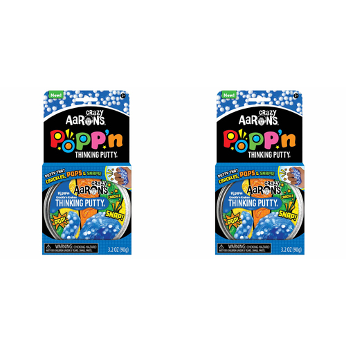 2PK Crazy Aarons Thinking Putty Crackle'n Kraken Popp'n Toy 10cm 3y+