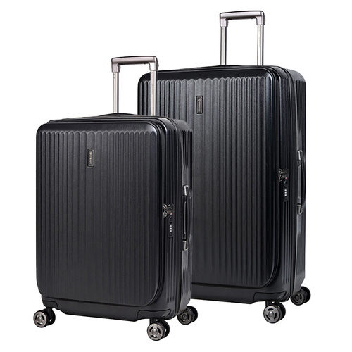 2pc Eminent 24"/28" Trolley Checked Case Luggage Travel Suitcase M/L Black