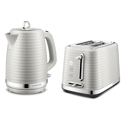 Kambrook Textured 1.7L Kettle And 2 Slice Toaster w/Removable Crumb Tray