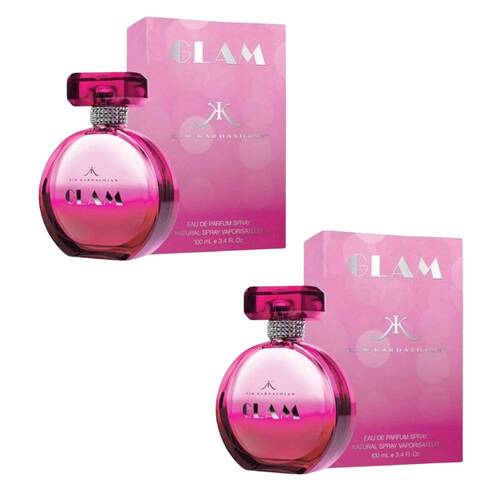 2PK Kim Kardashian Glam EDP Eau De Parfum Spray For Women 50ml