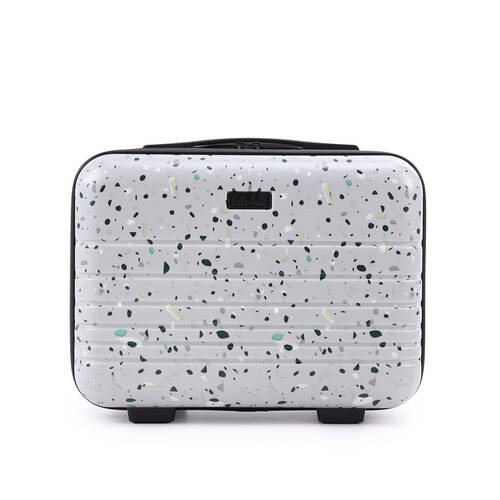Kate Hill Women's Terrazzo Travel Beauty Case Lightweight Bag 26x17cm Grey