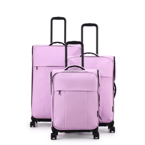 3pc Kate Hill Willow Travel Luggage Set Suitcase Lightweight Expandable Purple