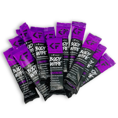 12pc Klean Freak 28x28cm Body Cleaning Wipes - Lavender