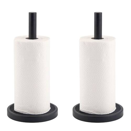 2PK Classica Nero Mesh Paper Roll Holder Rust Resistant 33cm Black